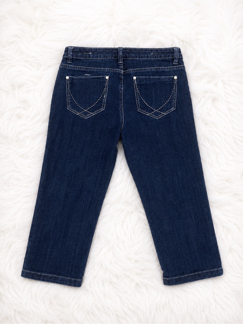 Clash Jeans Juniors Size 9 Dark Wash Capri Jeans Stretch Denim Cropped Casual - Picture 2 of 3